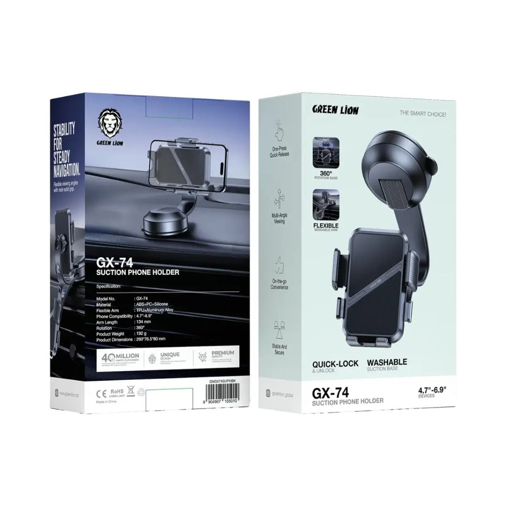 A Photo Of Green Lion GX-74 Suction Phone Holder - Black