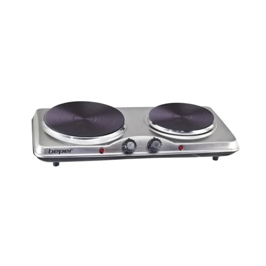 A Photo Of Beper Dual Electric Hot Plate 2500W- 2 Cast Iron Plates Model 90.825