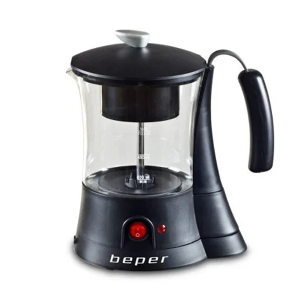 A Photo Of Beper Electric Tea Maker 600W with 700ml Glass Jug & Removable Filter –Beper Electric Tea Maker 600W with 700ml Glass Jug & Removable Filter – Herbal Tea Infuser with Heat Retention Function & Overheat Protection, Model 90.836