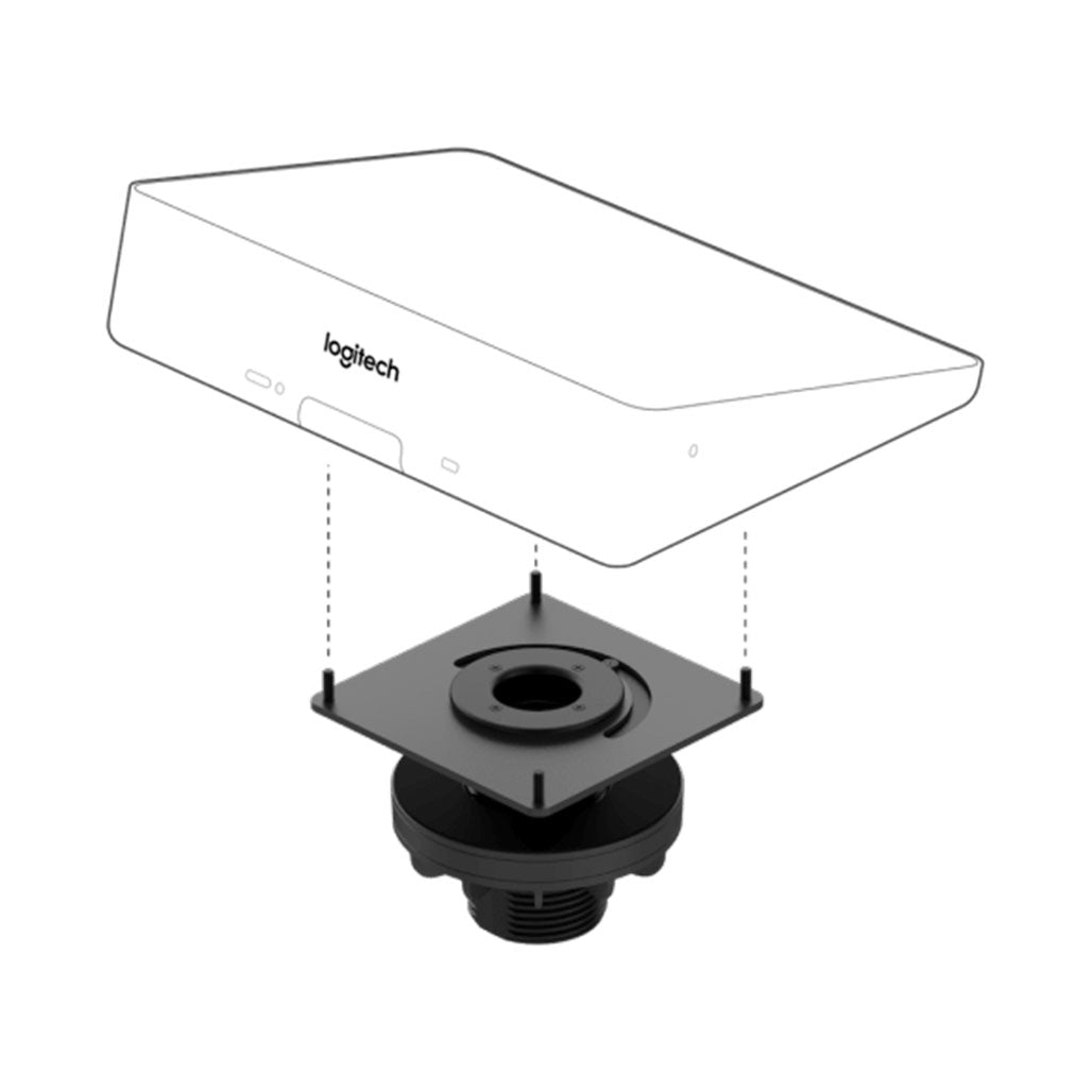 A Photo Of Logitech Tap Table Mount – Swiveling Mount with Cable Management for Conference Rooms