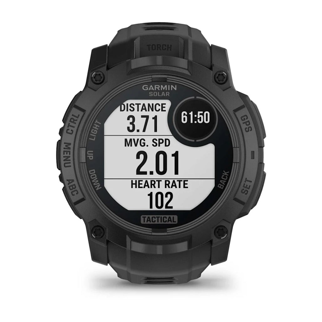 A Photo Of Garmin Instinct 3 - 50 mm - Solar - Tactical Edition Black with Black Band