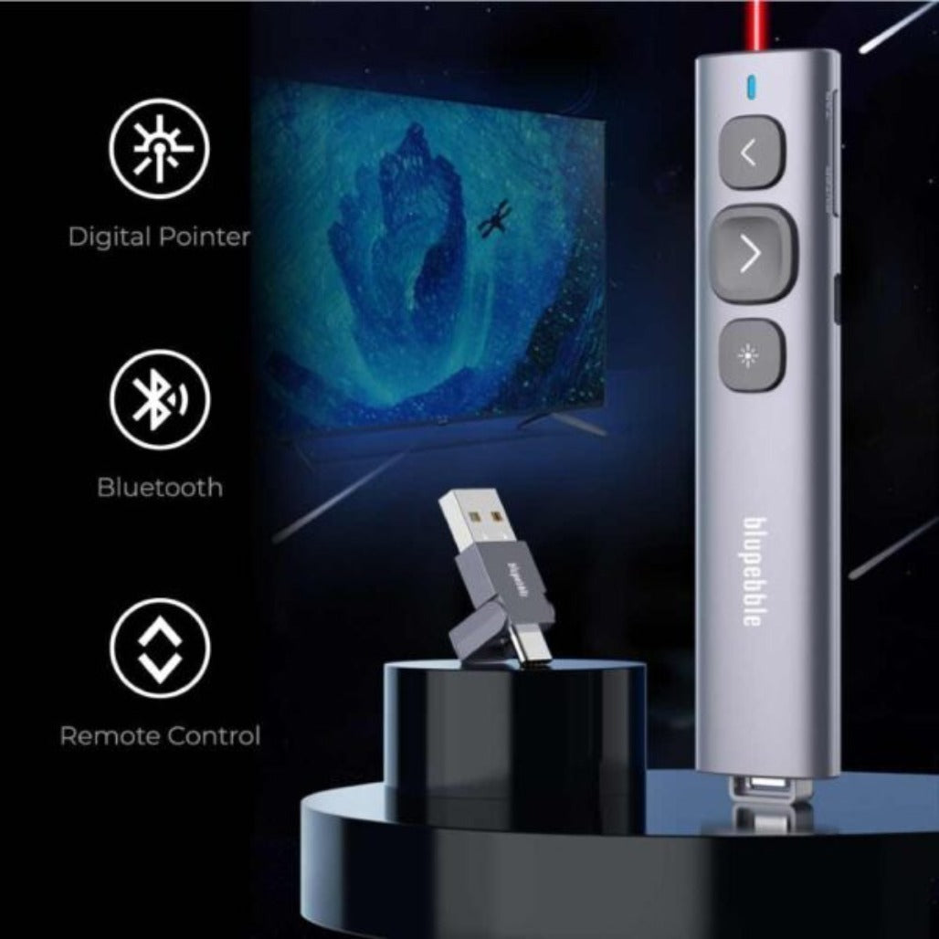 A Photo Of Blupebble Wand BT Remote Presenter - BP-WANDBT-GY-SD26-J