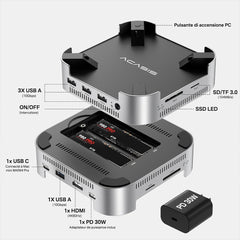A Photo Of ACASIS 40Gbps Mac Mini M4 Dock & Stand with Dual NVMe SSD Enclosure