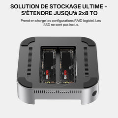 A Photo Of ACASIS 40Gbps Mac Mini M4 Dock & Stand with Dual NVMe SSD Enclosure