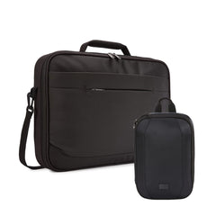 A Photo Of Case Logic 15.6-inch Advantage ADVB-116 Black & Lectro Accessory Case - LAC-100 - Black