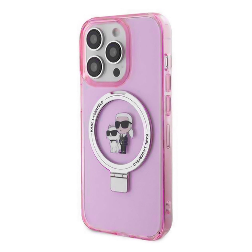 A Photo Of Karl Lagerfeld - iPhone 15 Pro Ring Stand Case Karl & Choupette NFT