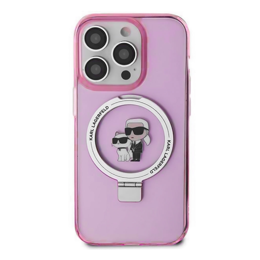 A Photo Of Karl Lagerfeld - iPhone 15 Pro Ring Stand Case Karl & Choupette NFT