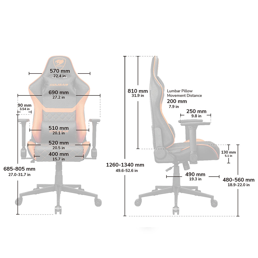 A Photo Of Cougar Armor One V2 Gold Gaming Chair
