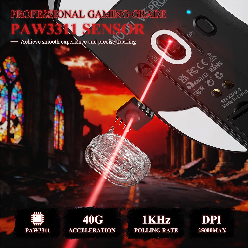 A Photo Of Attack Shark V3 PRO Ultra-Light Tri-Mode Gaming Mouse