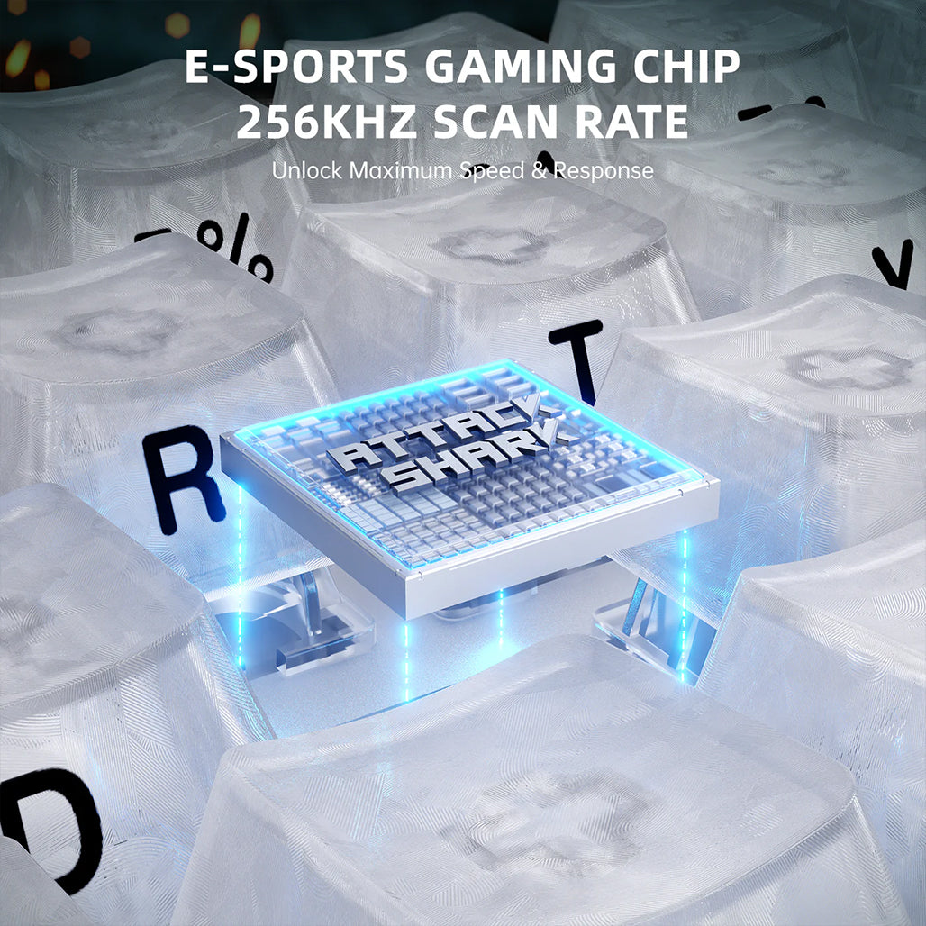 A Photo Of ATTACK SHARK R68 HE Carbon Fiber Rapid Trigger Keyboard – 60% Wired 8KHz Magnetic Gaming Keyboard