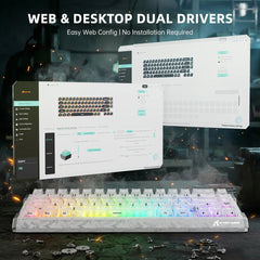 A Photo Of ATTACK SHARK R68 HE Carbon Fiber Rapid Trigger Keyboard – 60% Wired 8KHz Magnetic Gaming Keyboard
