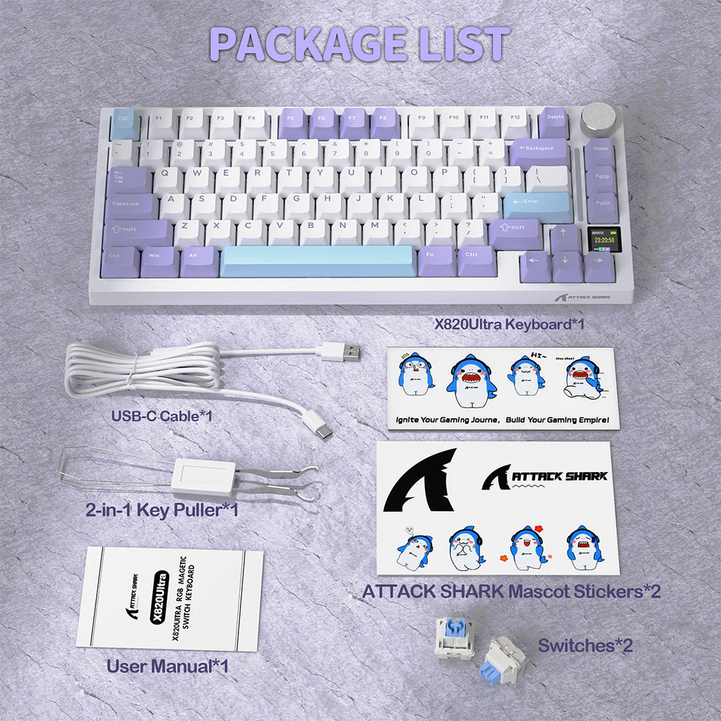 A Photo Of Attack Shark X820 Ultra - 75% Tri-Mode Gasket Wireless Mechanical Gaming Keyboard