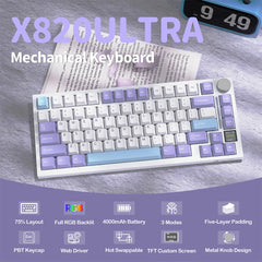 A Photo Of Attack Shark X820 Ultra - 75% Tri-Mode Gasket Wireless Mechanical Gaming Keyboard