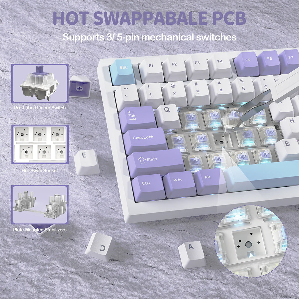 A Photo Of Attack Shark X820 Ultra - 75% Tri-Mode Gasket Wireless Mechanical Gaming Keyboard