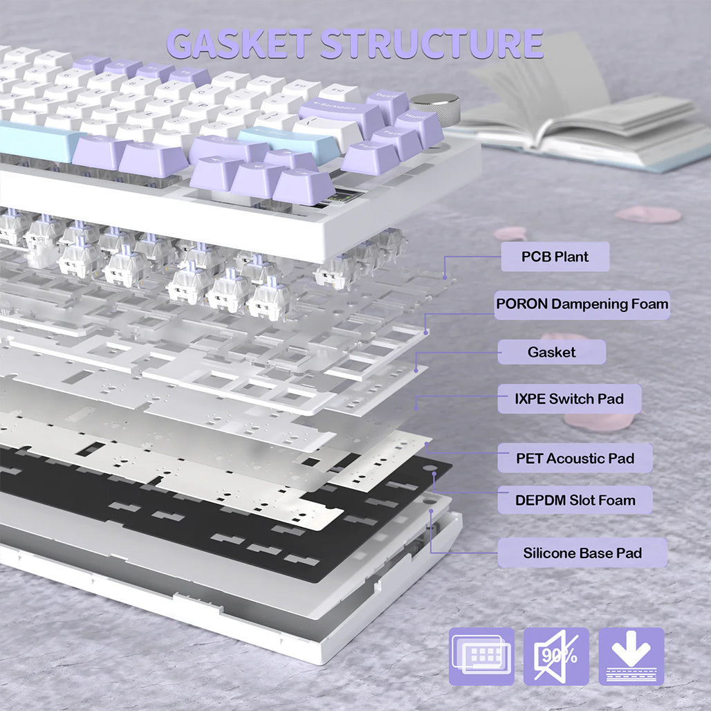 A Photo Of Attack Shark X820 Ultra - 75% Tri-Mode Gasket Wireless Mechanical Gaming Keyboard