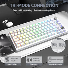 A Photo Of Attack Shark X820 Ultra - 75% Tri-Mode Gasket Wireless Mechanical Gaming Keyboard