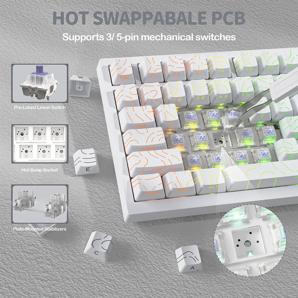 A Photo Of Attack Shark X820 Ultra - 75% Tri-Mode Gasket Wireless Mechanical Gaming Keyboard