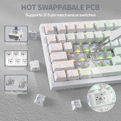 A Photo Of Attack Shark X820 Ultra - 75% Tri-Mode Gasket Wireless Mechanical Gaming Keyboard