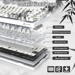 A Photo Of Attack Shark X820 Ultra - 75% Tri-Mode Gasket Wireless Mechanical Gaming Keyboard