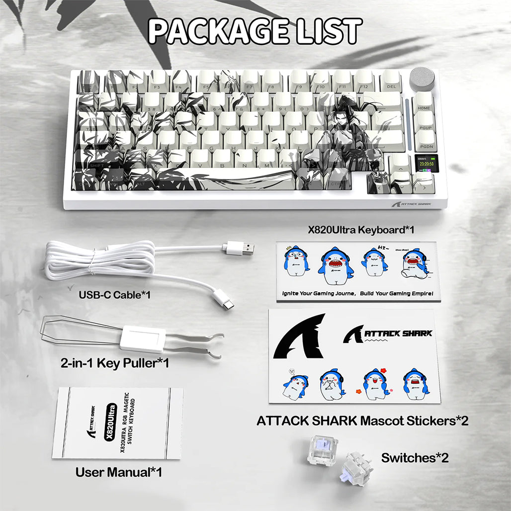 A Photo Of Attack Shark X820 Ultra - 75% Tri-Mode Gasket Wireless Mechanical Gaming Keyboard