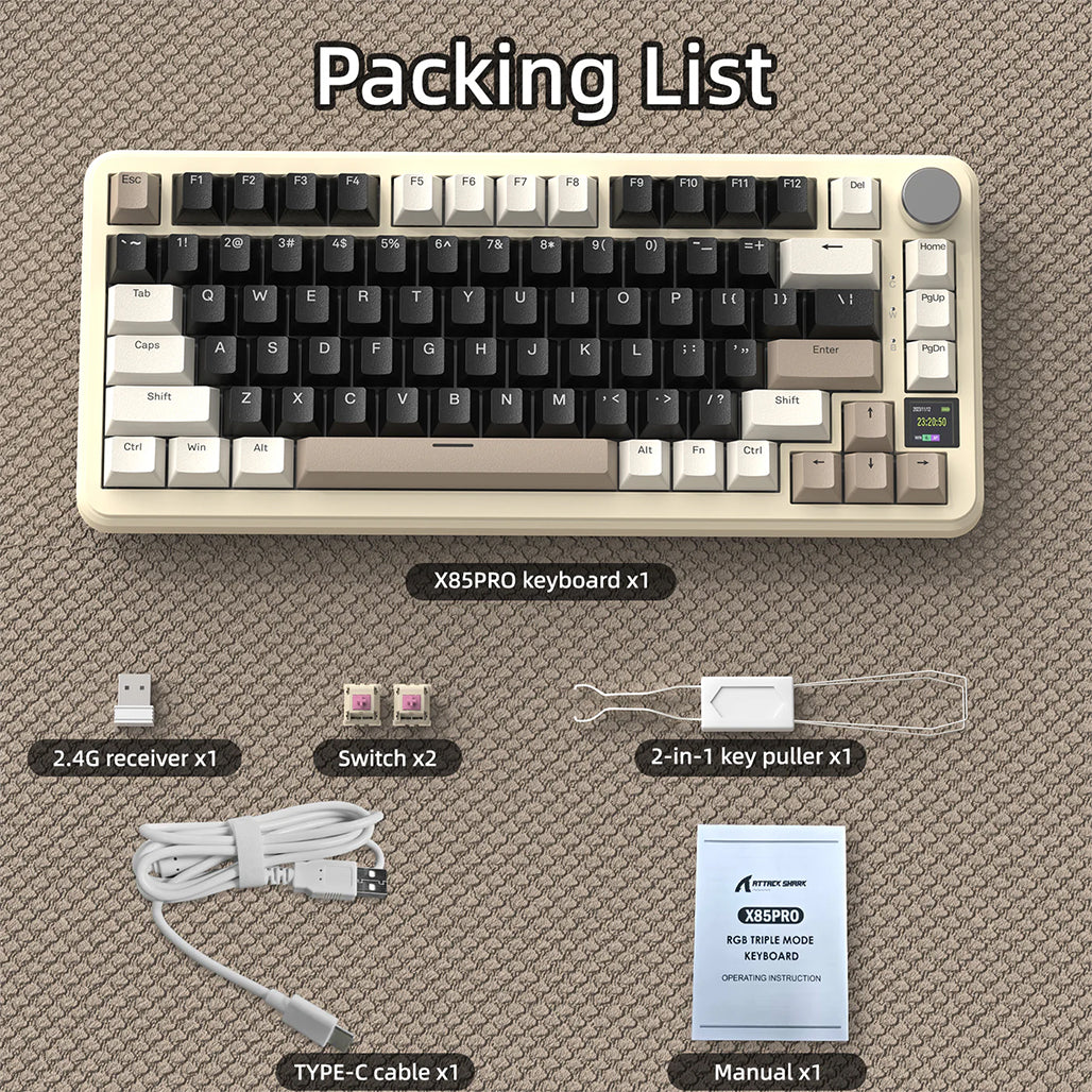 A Photo Of Attack Shark X85 Pro - 75% Wireless Mechanical Gaming Keyboard - Blueberry Switch (Linear)