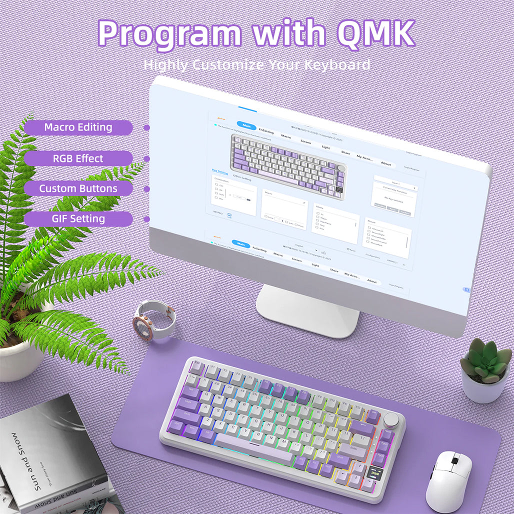 A Photo Of Attack Shark X85 Pro - 75% Wireless Mechanical Gaming Keyboard - Blueberry Switch (Linear)