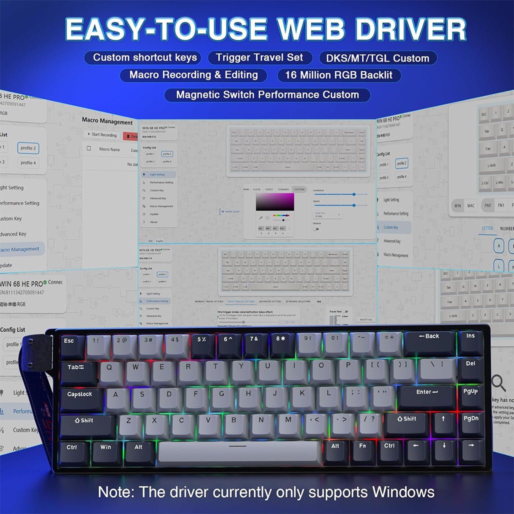 A Photo Of AULA WIN68 HE PRO - Magnetic Gaming Keyboard