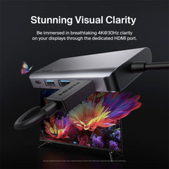 A Photo Of Belkin USB-C 4-in-1 Multiport Adapter with 100W PD, 4K HDMI, USB-A & Gigabit Ethernet – Compact & Travel-Friendly Hub