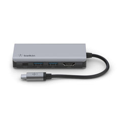 A Photo Of Belkin USB-C 4-in-1 Multiport Adapter with 100W PD, 4K HDMI, USB-A & Gigabit Ethernet – Compact & Travel-Friendly Hub