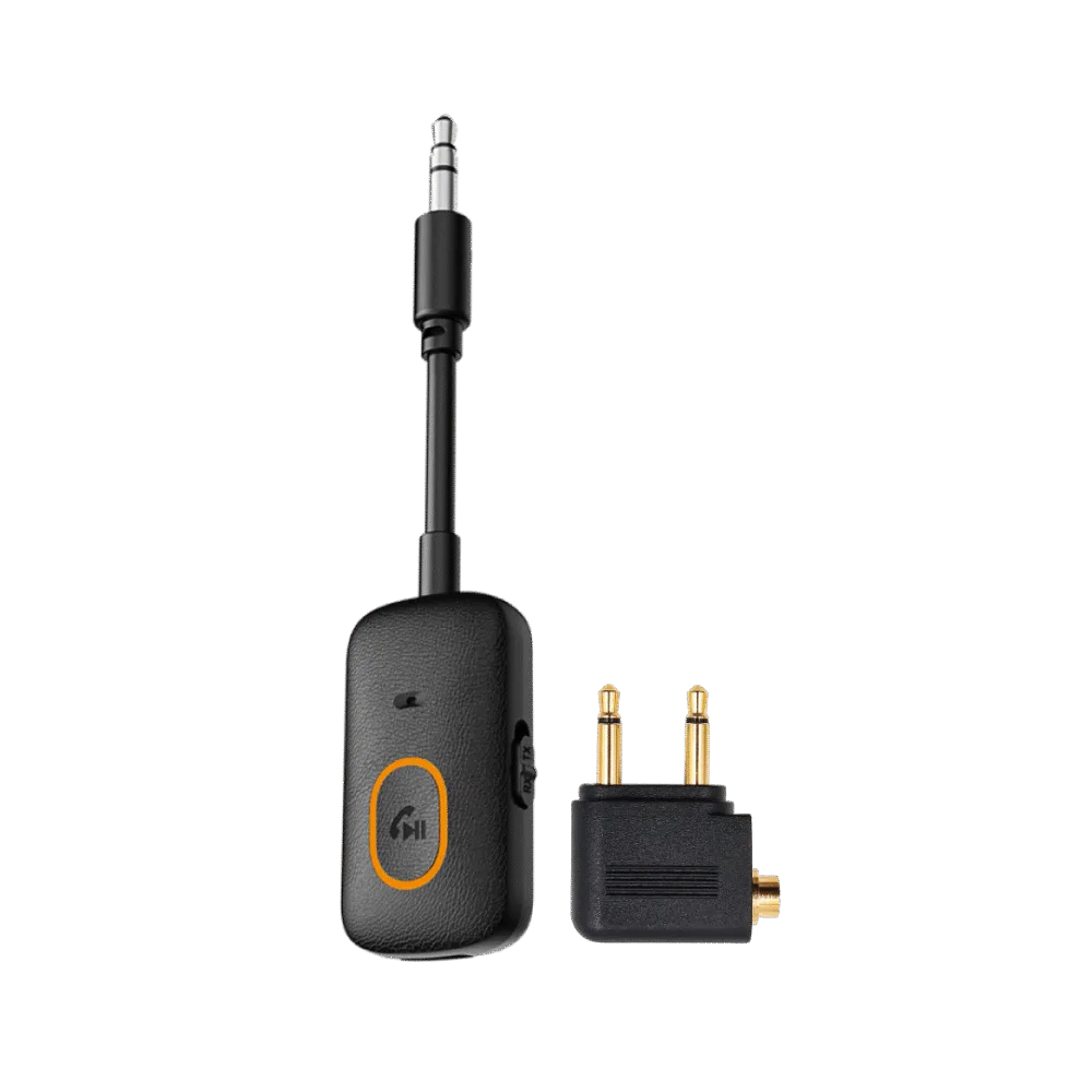A Photo Of Bluepebble AirLync Bluetooth 5.4 Airplane Adapter - BP-AIRLYNC-BK
