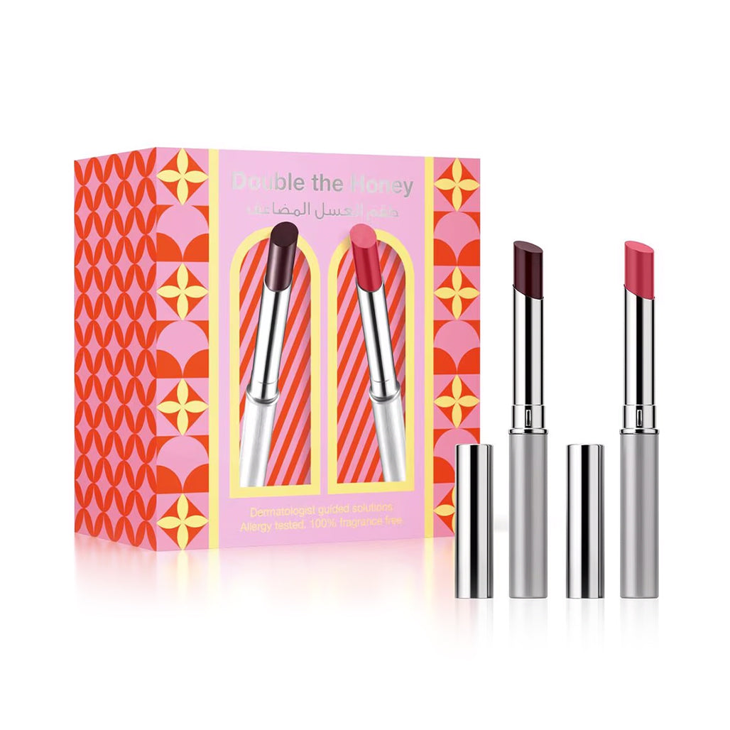 A Photo Of Clinique Double The Honey Set – Almost Lipstick Black Honey & Pink Honey