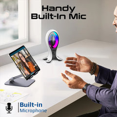 A Photo Of Promate Alpha-X - High-Fidelity TWS RGB Speaker with Headphone Stand & USB Hub
