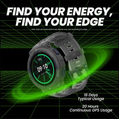 A Photo Of Amazfit Active Edge Lava Black - Rugged Smart Watch