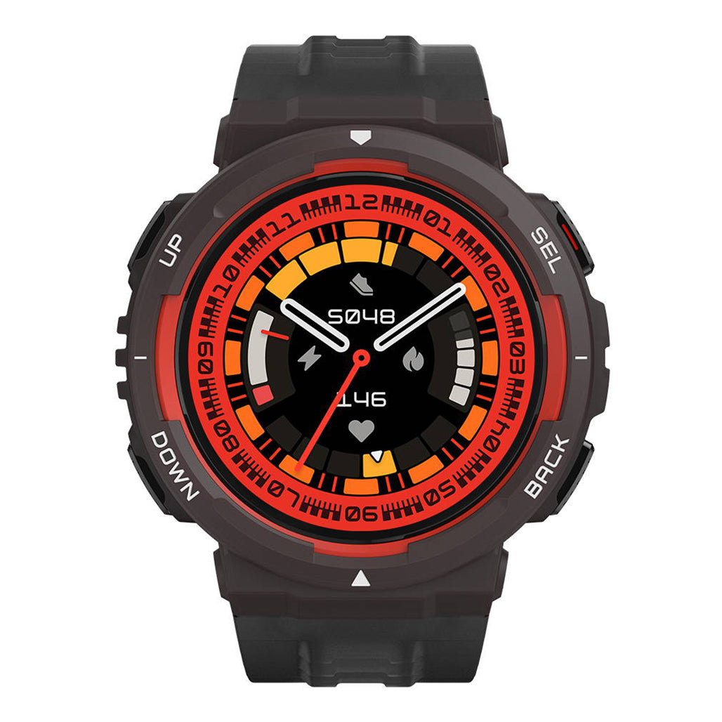 A Photo Of Amazfit Active Edge Lava Black - Rugged Smart Watch