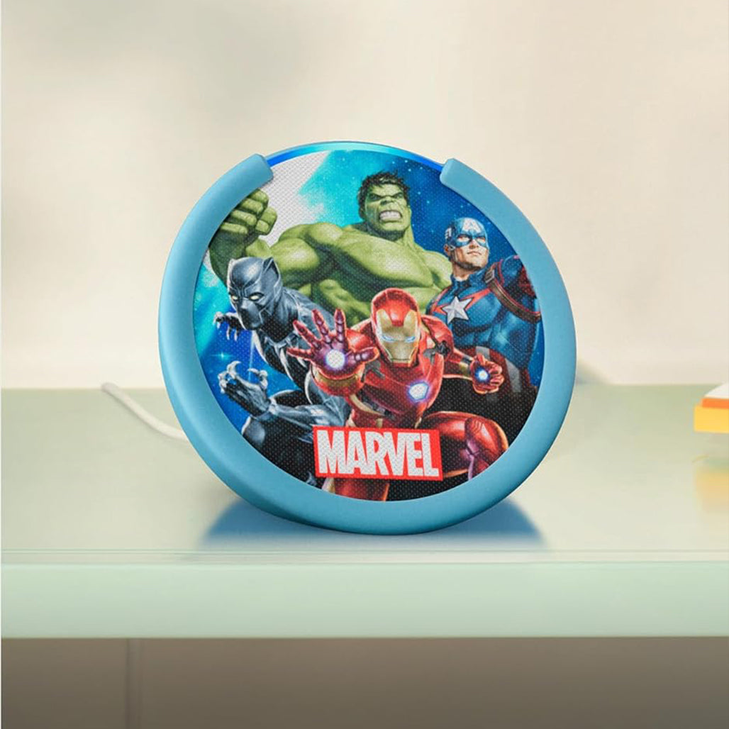 A Photo Of Amazon Echo Pop Kids Marvel’s Avengers – Smart Speaker with Alexa