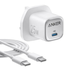 A Photo Of Anker Charger 25W Compact with USB-C & USB-C cable