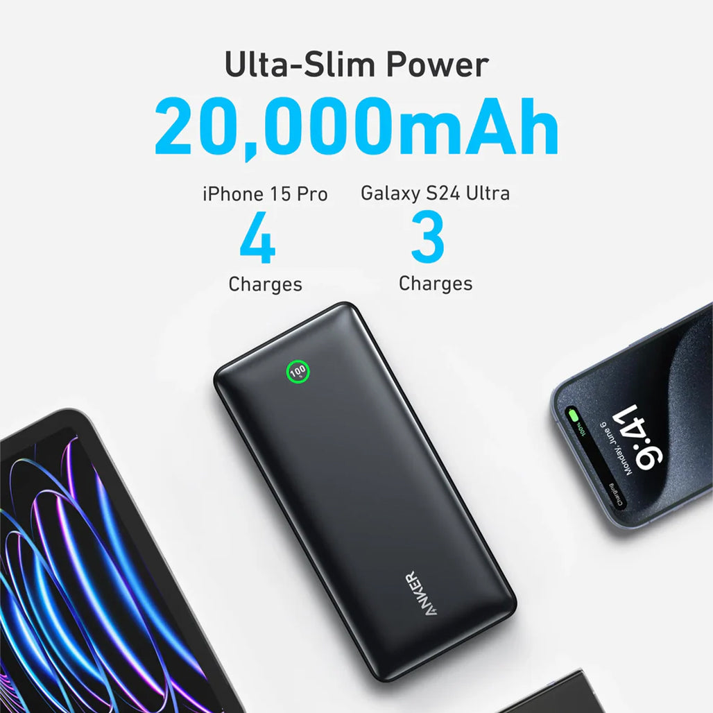 A Photo Of Anker Nano Power Bank 20000mah 30W Built-In USB-C Cable - A1387