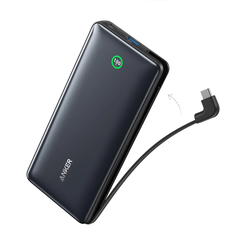 A Photo Of Anker Nano Power Bank 20000mah 30W Built-In USB-C Cable - A1387