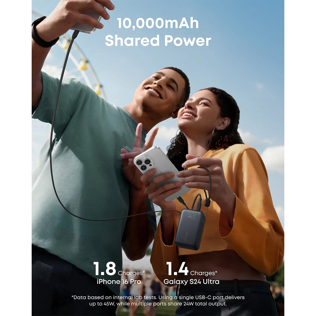 A Photo Of Anker Nano Power Bank (10K, 45W, Built-In Retractable USB-C Cable)