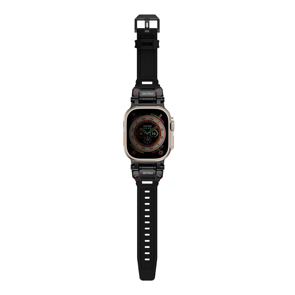 A Photo Of Skinarma Watch Band, TITON Ultra Custom-designed Stainless Steel Strap for Apple Watch 49mm | 45mm | 44mm (Black)