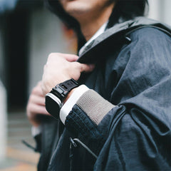 A Photo Of Skinarma Watch Band, TITON Ultra Custom-designed Stainless Steel Strap for Apple Watch 49mm | 45mm | 44mm (Black)