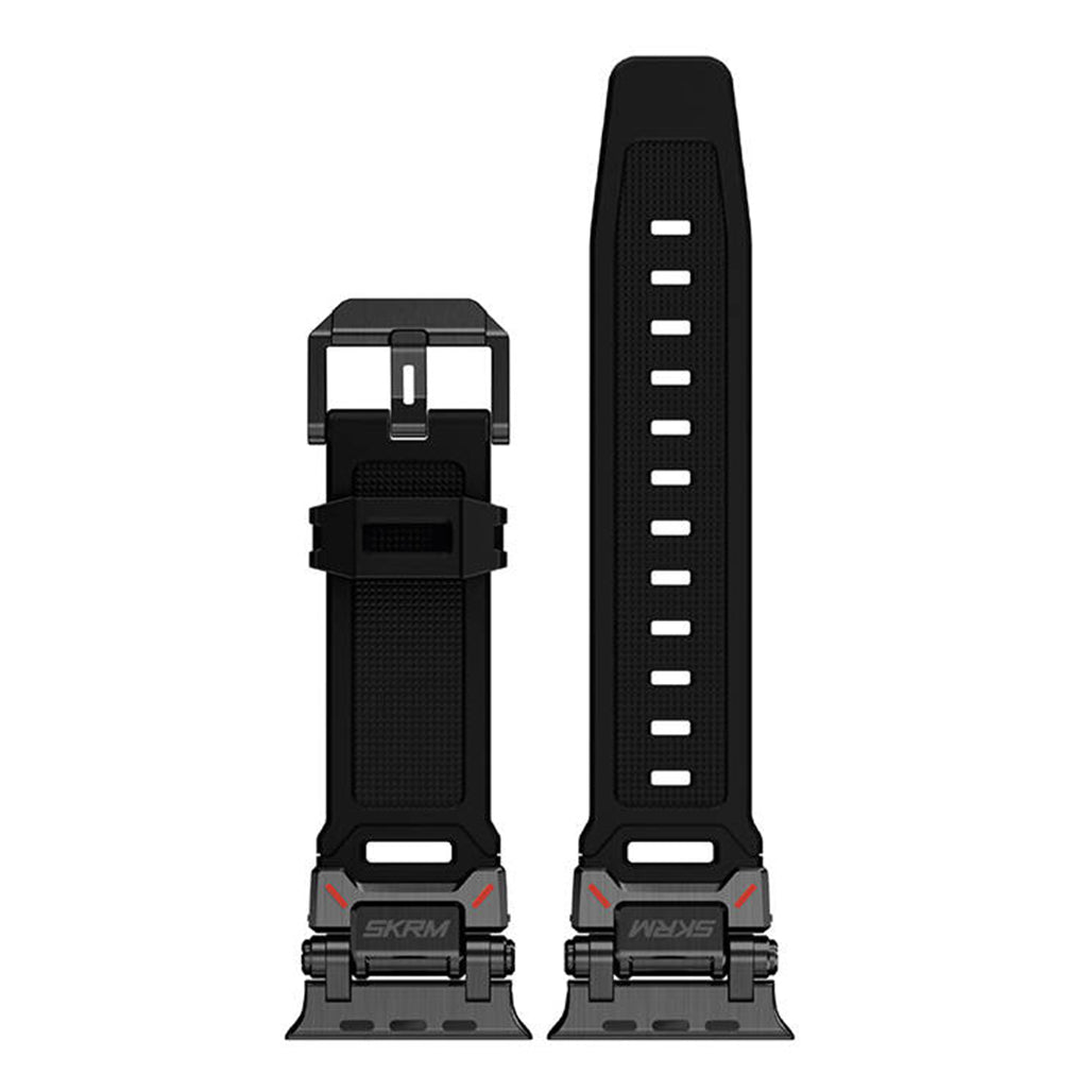 A Photo Of Skinarma Watch Band, TITON Ultra Custom-designed Stainless Steel Strap for Apple Watch 49mm | 45mm | 44mm (Black)