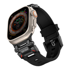 A Photo Of Skinarma Watch Band, TITON Ultra Custom-designed Stainless Steel Strap for Apple Watch 49mm | 45mm | 44mm (Black)