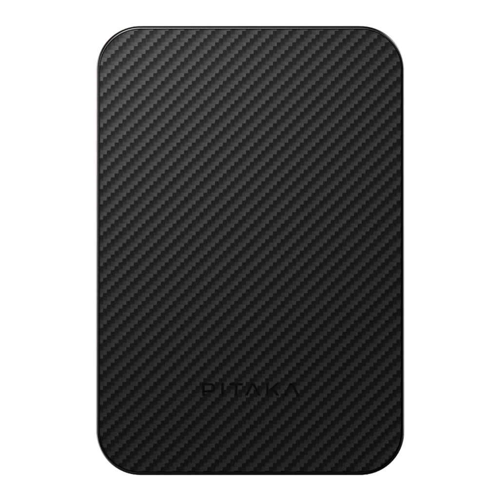 A Photo Of Pitaka Aramid Fiber Magnetic Power Bank – 5000mAh Slim Qi2 Fast Wireless Charger with Magnetic Attachment