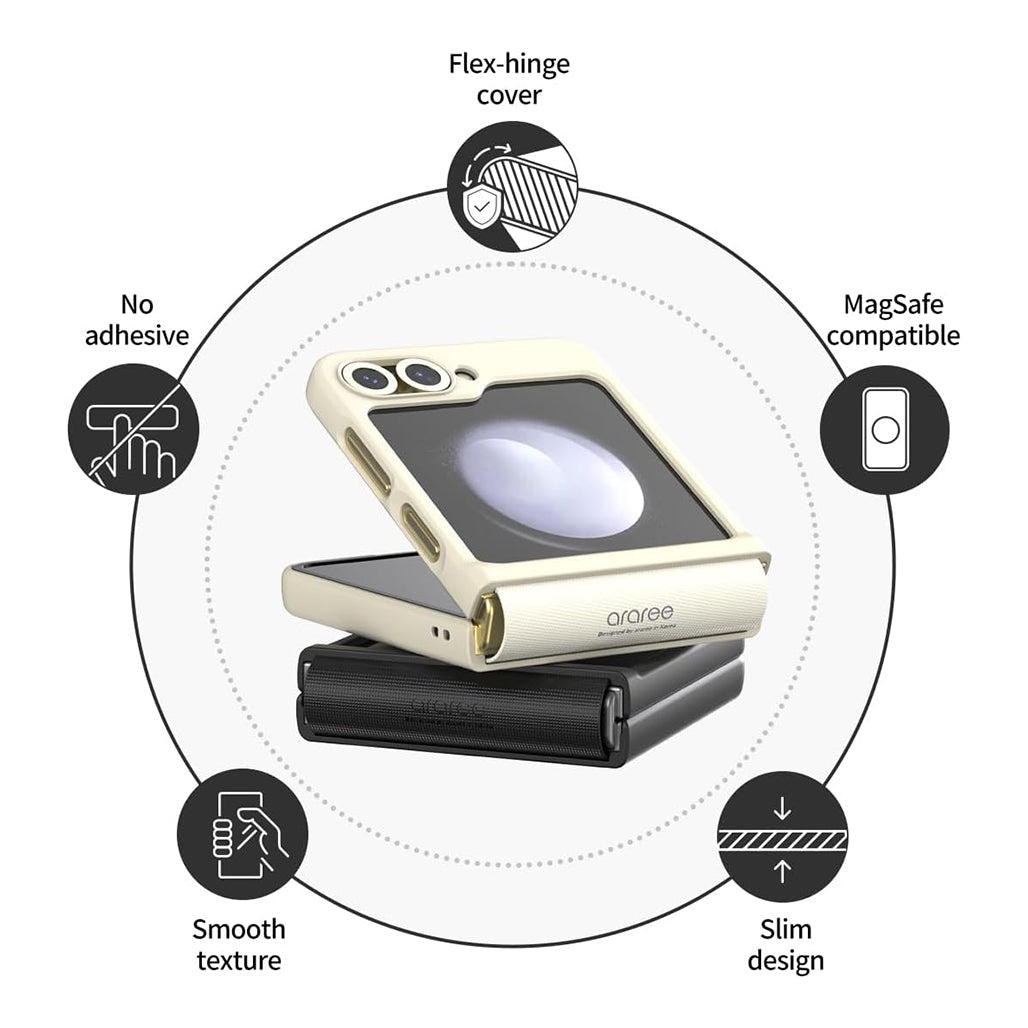 A Photo Of Araree Aero Flex M Case for Samsung Galaxy Z Flip 6 – MagSafe Compatible, Slim Hybrid Protection with Hinge Cover