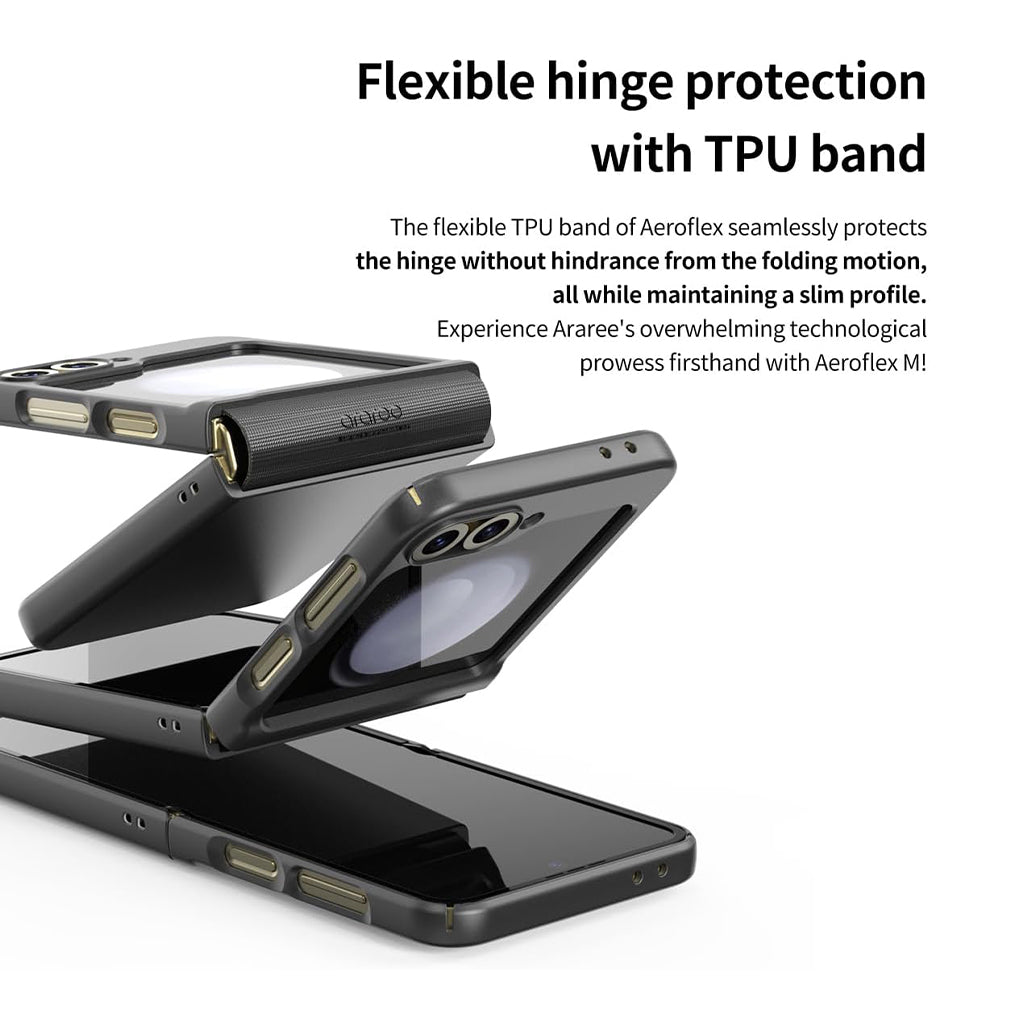 A Photo Of Araree Aero Flex M Case for Samsung Galaxy Z Flip 6 – MagSafe Compatible, Slim Hybrid Protection with Hinge Cover