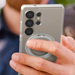 A Photo Of Araree Duple M Stand Case for Samsung Galaxy S25 Ultra – Clear Protection with Magnetic Charging & 360° Kickstand