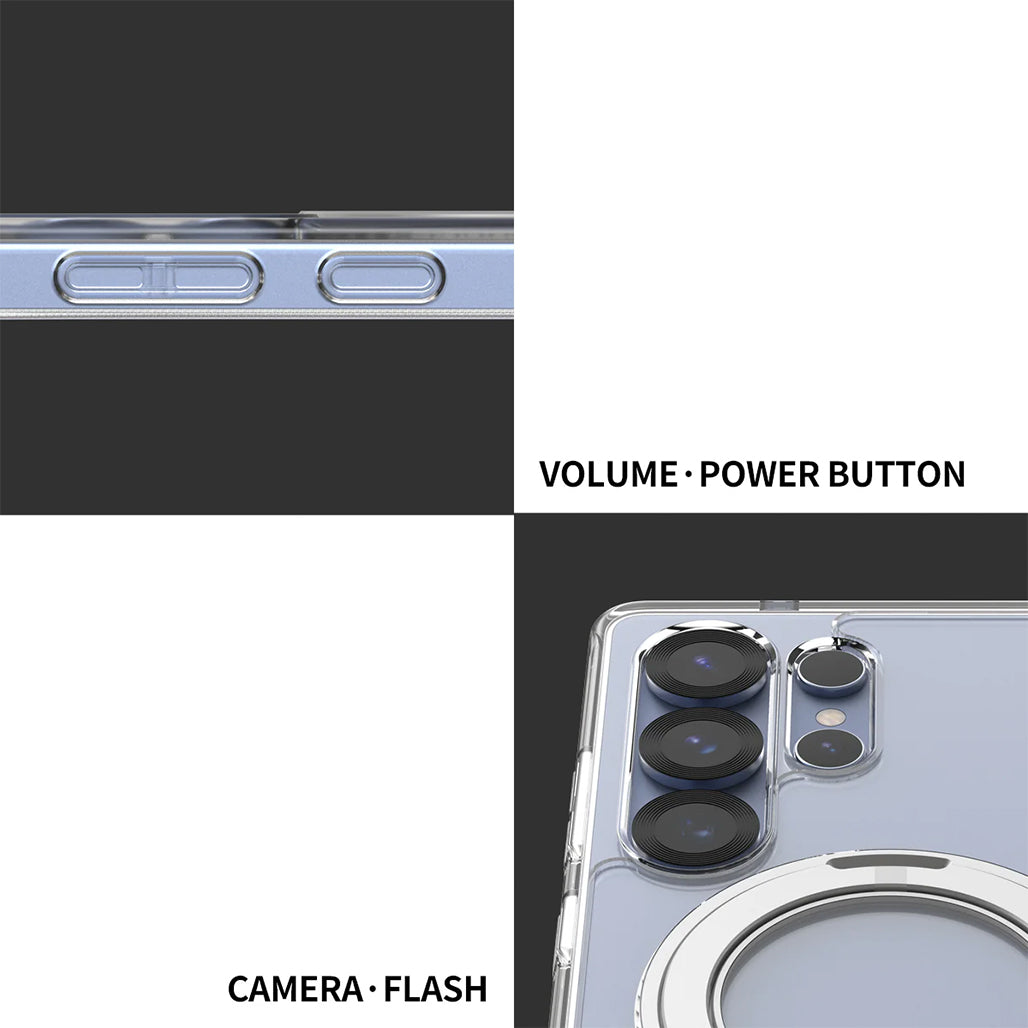 A Photo Of Araree Duple M Stand Case for Samsung Galaxy S25 Ultra – Clear Protection with Magnetic Charging & 360° Kickstand