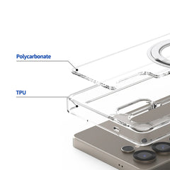 A Photo Of Araree Duple M Stand Case for Samsung Galaxy S25 Ultra – Clear Protection with Magnetic Charging & 360° Kickstand