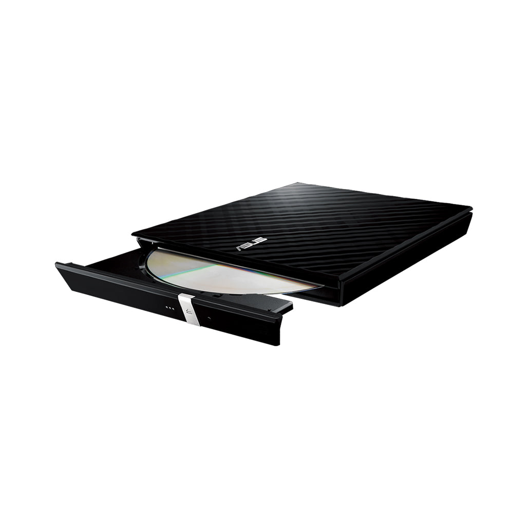 A Photo Of Asus External Slim DVD-RW - SDRW-08D2S-U - Black | 8X DVD Write Speed | Diamond Cut Design | Windows & Mac Compatible
